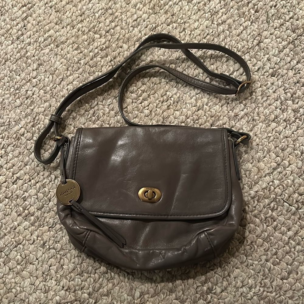 Margot leather gray crossbody